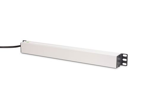 DIGITUS 1U aluminium PDU, rack-mount, 7x veiligheid + 1x uitgang 16A, 4000W, 250VAC 50/60Hz, beveiliging tegen overbelasting