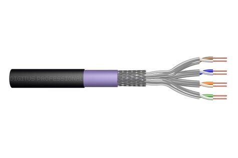 DIGITUS CAT 7 S/FTP ondergrondse installatiekabel, 100 m, simplex, PE (tweedekans)