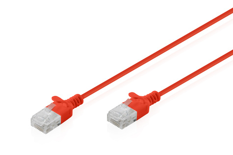 DIGITUS Patchkabel CAT 6 U-UTP Slim 0,3m Rood