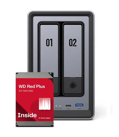 Ugreen Ugreen ***BUNDEL*** DXP2800 2Bay 8TB NAS met 2x 4TB WD RED