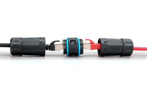 DIGITUS CAT 6A Outdoor connector, IP68 protection RJ45 to RJ45 connection