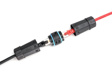 DIGITUS CAT 6A Outdoor connector, IP68 protection RJ45 to RJ45 connection
