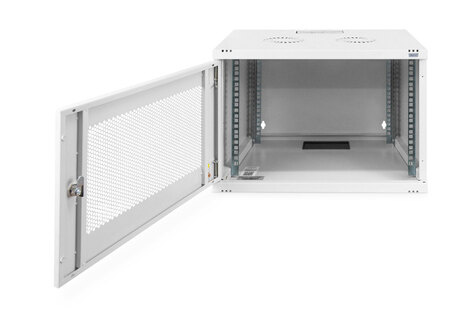 DIGITUS 7U wandbehuizing, SOHO, niet gemonteerd 370x540x400 mm, geperforeerde voordeur, grijs