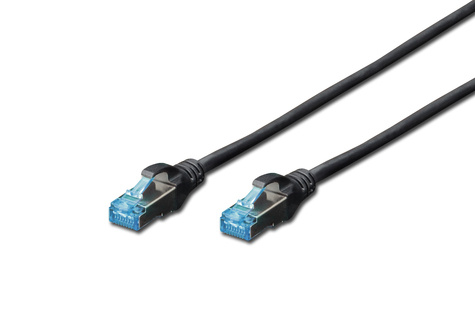 DIGITUS CAT 5e SF-UTP patchkabel, PVC AWG 26/7, lengte 0,5 m, kleur zwart
