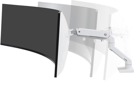 Ergotron HX Series Desk Monitor Arm - Pivot - Max 19Kg - up to 49inch -  white