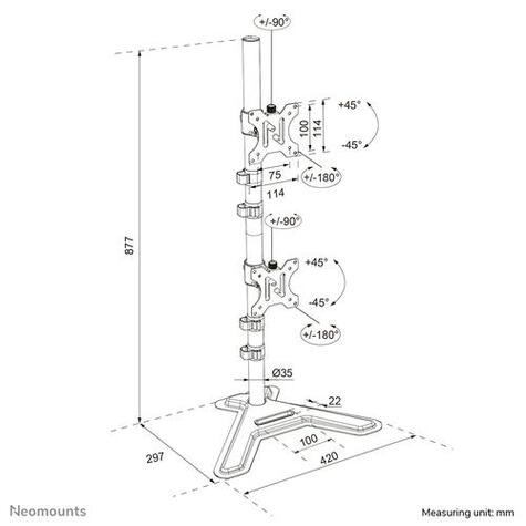 Neomounts Tischfuss 10"-32" 2TFT schwarz Max.9KG