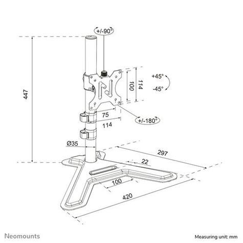 Neomounts DS45-600BL1 Monitorstandaard voor één scherm 10-32