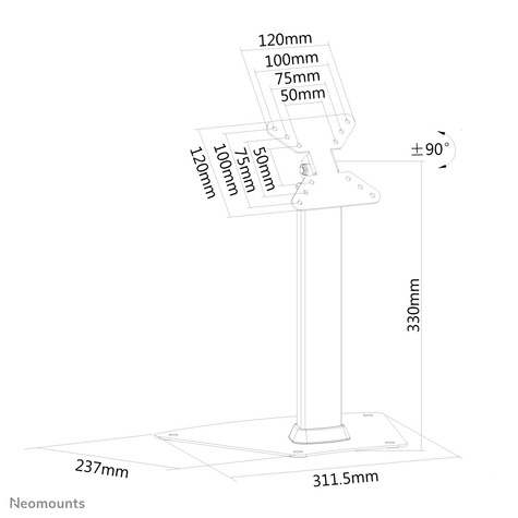 Neomounts FPMA-D1500SILVER Monitorstandaard 10-32