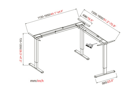 DIGITUS DA-90453 frame voor stabureau Electrisch 3 poot/poten Wit