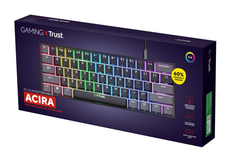 Trust GXT867 ACIRA 60% MINI GAMING KEYBOARD US QWERTY