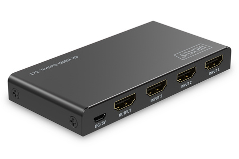 DIGITUS 3x1 HDMI schakelaar, 4K/60Hz HDCP 2.3