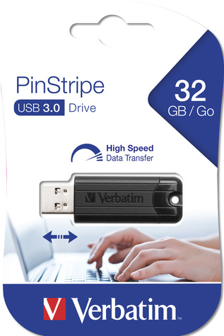 Verbatim USB 3.0 Stick Pin Stripe 32GB schwarz