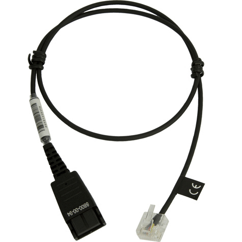 Jabra QD to RJ45, Straight, Unbalanced version for GN1900/GN2000 and GN2100