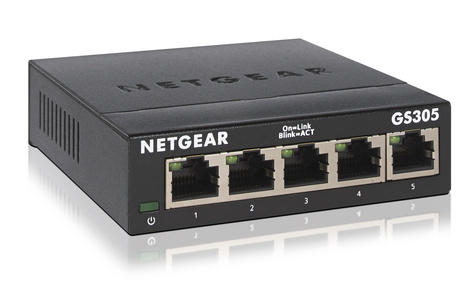 Netgear 5 poorts gigabit switch metalen behuizing Gigabit 10/100/1000 Mbps