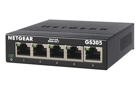 Netgear 5 poorts gigabit switch metalen behuizing Gigabit 10/100/1000 Mbps