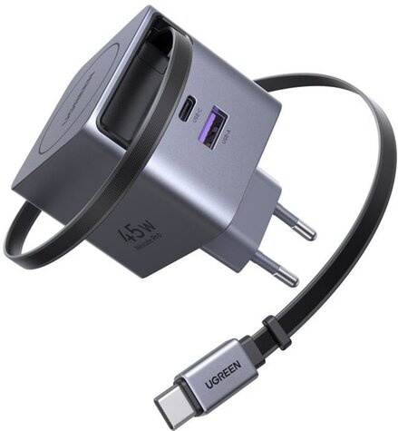 Ugreen 45W GaN Fast Charger with Retractable Cable 65822
