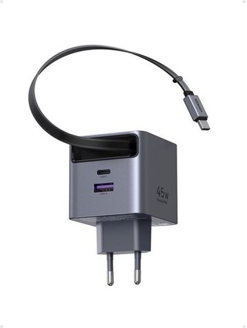 Ugreen 45W GaN Fast Charger with Retractable Cable 65822