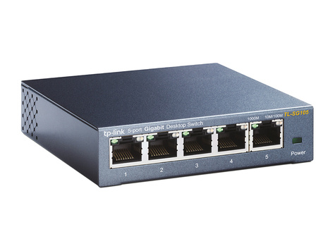 TP-Link TL-SG105 5-Port Metal Gigabit Switch - switch - 5 poorten - onbeheerd
