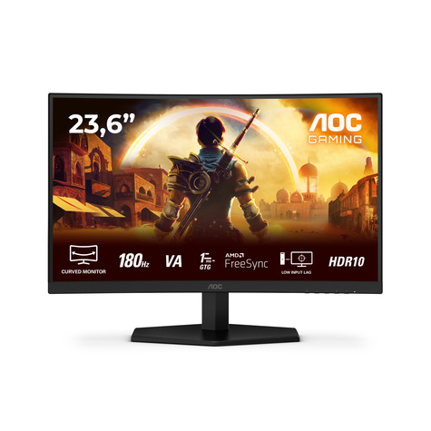AOC G4 Series - 23.6 inch - 1920x1080 - Curved - Full HD LED  - 180hz