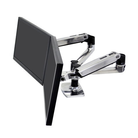 Ergotron LX Series Dual Side-by-Side Arm 27Inch Silver