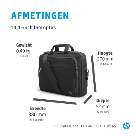 HP 14 inch Professional Laptop Bag - Black