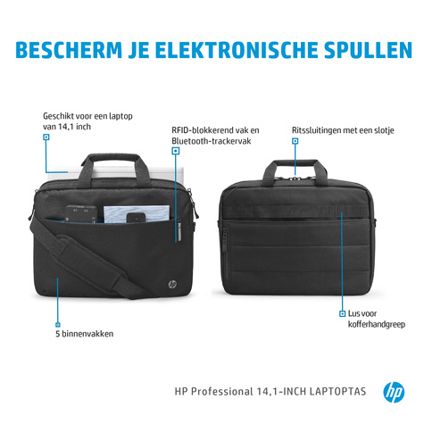 HP 14 inch Professional Laptop Bag - Black