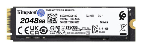 Kingston SSD    2TB Kingston M.2  PCI-E   NVMe    KC3000 retail