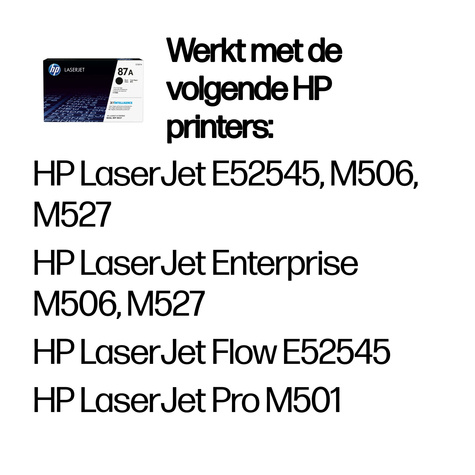 HP No. 87A Zwart 9.000 pagina`s (Origineel) CF287A
