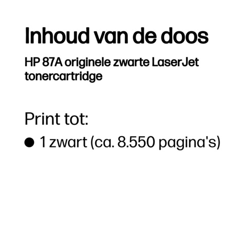 HP No. 87A Zwart 9.000 pagina`s (Origineel) CF287A