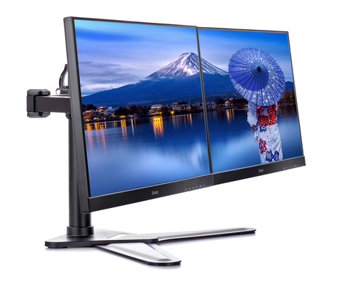 Iiyama DS1002D-B1 stand - instelbare arm - voor 2 monitoren - zwart