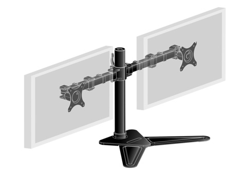 Iiyama DS1002D-B1 stand - instelbare arm - voor 2 monitoren - zwart