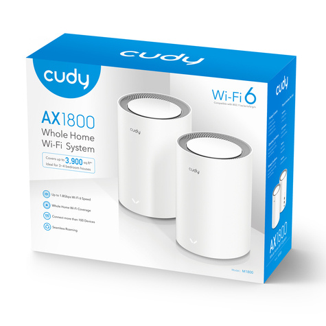 Cudy M1800(2-PACK) AX1800 Wi-Fi 6 Mesh 2xGB