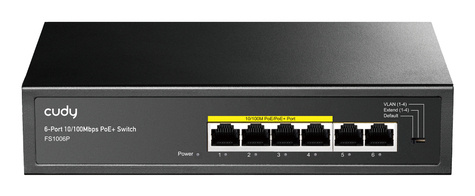 Cudy 6 Poort 100Mbit Unmanaged PoE+