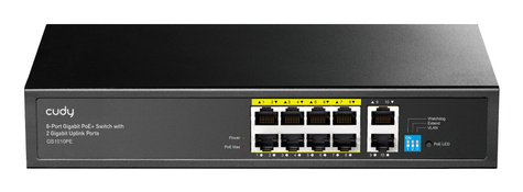 Cudy 8 Poort 1Gbit Umanaged PoE+ /2xUplink
