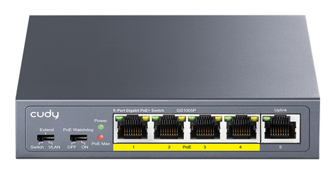 Cudy 5 Poort 1Gbit Unmanaged PoE+