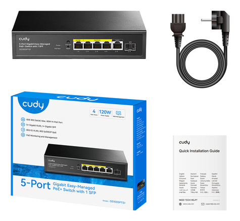 Cudy 5 Poort 1Gbit PoE+ /1x SFP
