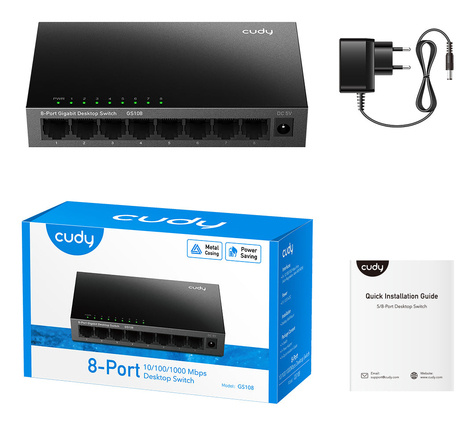 Cudy 8 Poort 1Gbit Metalen behuizing