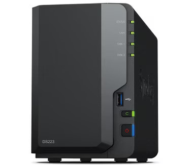 Synology DS223 2Bay 8TB NAS met 2x 4TB Synology HAT3300-4T drive
