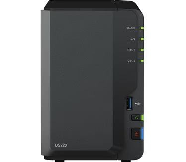 Synology DS223 2Bay 8TB NAS met 2x 4TB Synology HAT3300-4T drive
