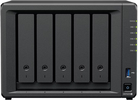 Synology DS1525+ 5-bay NAS met 60 TB bruto opslag – inclusief 5× 12 TB Synology Plus HDD