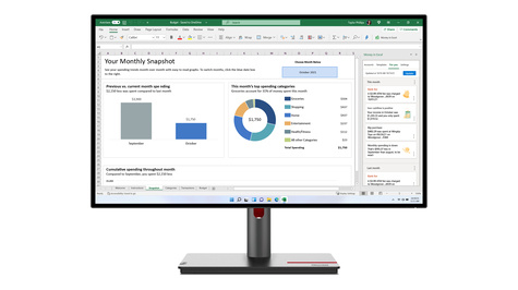 Lenovo ThinkVision P27h-30 - 27 inch - Quad HD IPS LED Monitor - 2560x1440 - Pivot / HAS / RJ45 / USB-C