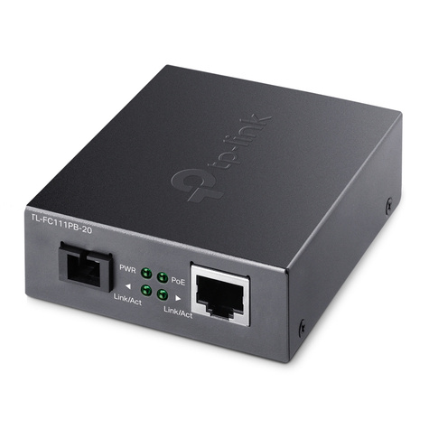 TP-Link 10/100 Mbps RJ45 to 100 Mbps Single-mode SC  WDM Bi-Directional Fiber Converter With 1-Port PoE