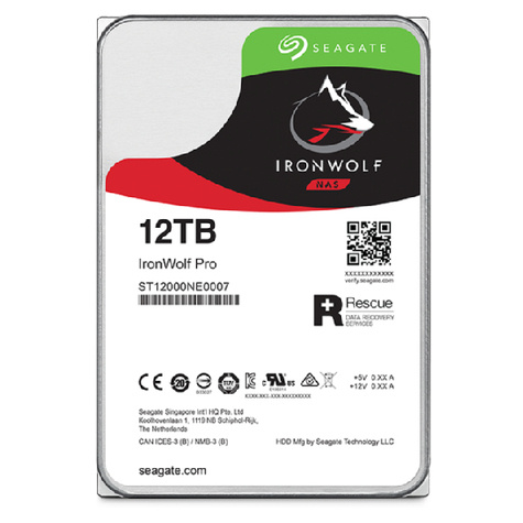 Seagate 8.9cm (3.5")  12TB SATA3 IronWolf Pro 7200 256MB intern