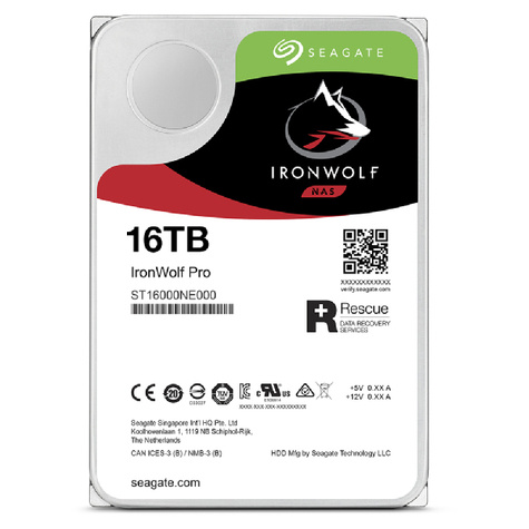 Seagate 8.9cm (3.5")  16TB SATA3 IronWolf Pro 7200 256MB intern