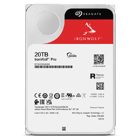 Seagate 8.9cm (3.5")  20TB SATA3 IronWolf Pro 7200 256MB intern