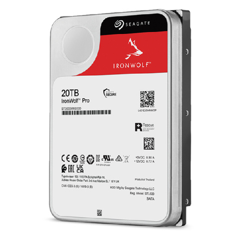 Seagate 8.9cm (3.5")  20TB SATA3 IronWolf Pro 7200 256MB intern