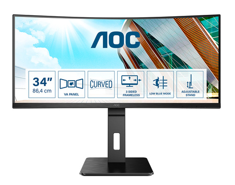 AOC LED Curved-Display CU34P2A - 86 cm (34") - 3440 x 1440 UWQHD