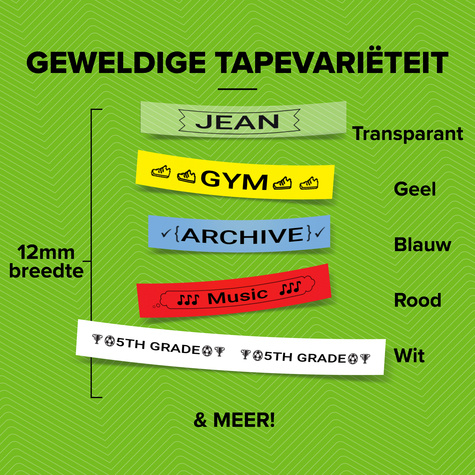 DYMO S0721510 labelprinter-tape Zwart op wit