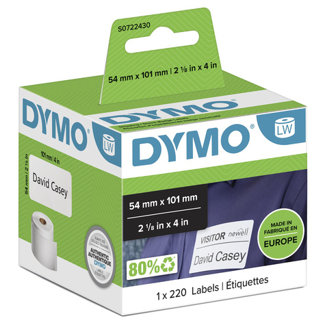 DYMO LW - Verzending/naambadgelabels - 54 x 101 mm - S0722430