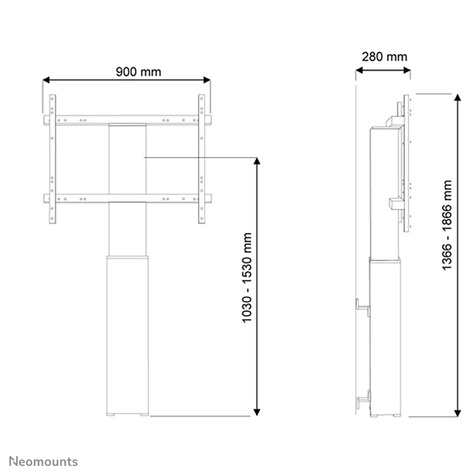 Neomounts PLASMA-W2250 - voor plat scherm - zwart